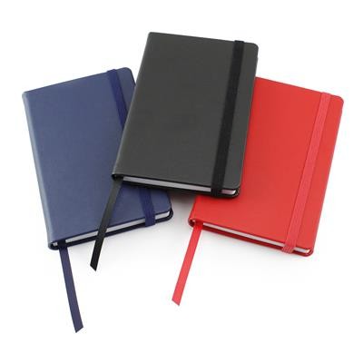 Picture of PORTO ECO EXPRESS A6 CASEBOUND NOTEBOOK with Black Organic Elastic Strap.