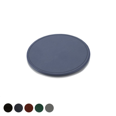 Picture of HAMPTON LEATHER ROUND STITCHED COASTER, MADE in the UK in a Choice of 5 Colours