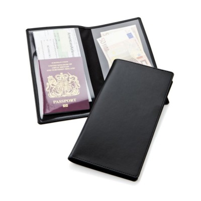 Picture of ECONOMY TRAVEL WALLET in Black Belluno PU
