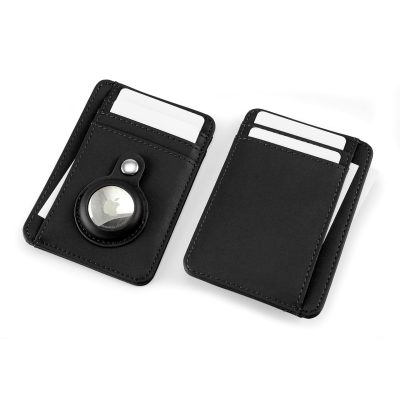 Picture of PORTO RPET RFID AIRTAG WALLET in Black.
