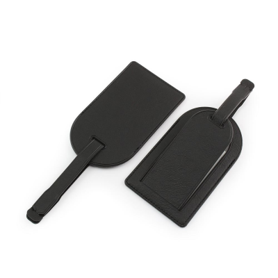 Picture of BLACK BIODEGRADABLE LARGE LUGGAGE TAG in Biod a Biodegradable Leather Look Material