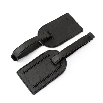 Picture of BLACK BIODEGRADABLE SMALL LUGGAGE TAG in Biod a Biodegradable Leather Look Material