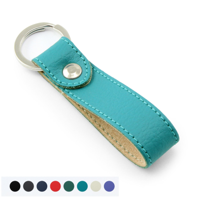 Picture of RECYCLED ELEATHER LOOP KEYRING FOB, MADE in the UK in a Choice of 8 Colours.