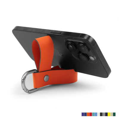 Picture of PORTO RECYCLED MOBILE PHONE STAND KEYRING FOB