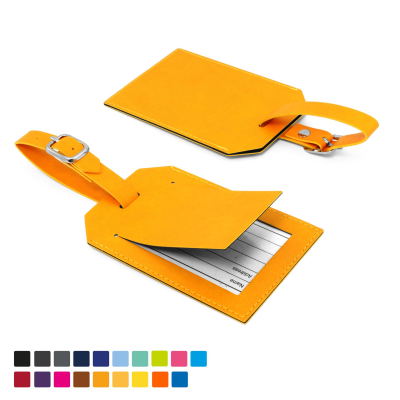 Picture of RECTANGULAR LUGGAGE TAG with Security Flap in Soft Touch Vegan Torino PU