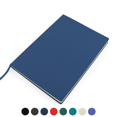 Picture of RECYCLED ELEATHER A4 CASEBOUND NOTE BOOK, MADE in the UK in a Choice of 8 Colours