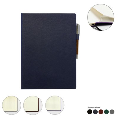 Picture of A4 LEATHER CASEBOUND POCKET NOTE BOOK