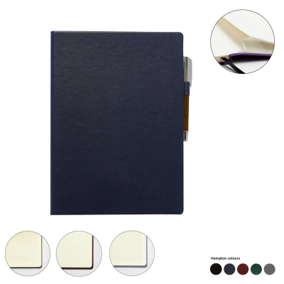 Picture of HAMPTON LEATHER A4 CASEBOUND NOTE BOOK, MADE in the UK in a Choice of 6 Colours