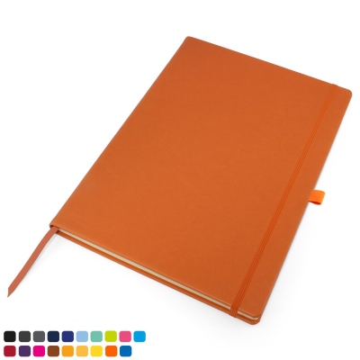 Picture of TORINO VEGAN SOFT TOUCH A4 CASEBOUND NOTE BOOK with Elastic Strap & Pen-Loop