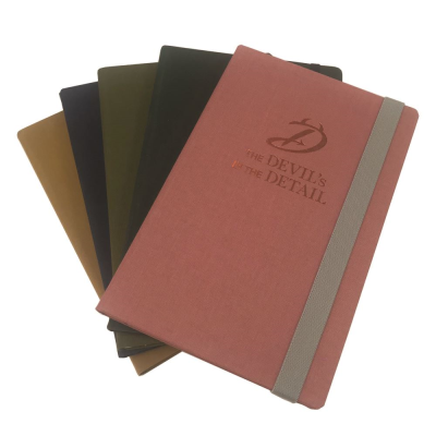 Picture of BRILLIANTA LINEN A5 CASEBOUND NOTE BOOK with Elastic Strap in a Spectrum of Colours