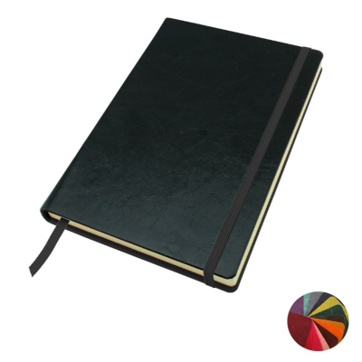 Picture of COLOUR KENSINGTON DISTRESSED LEATHER A5 CASEBOUND NOTE BOOK with Elastic Strap