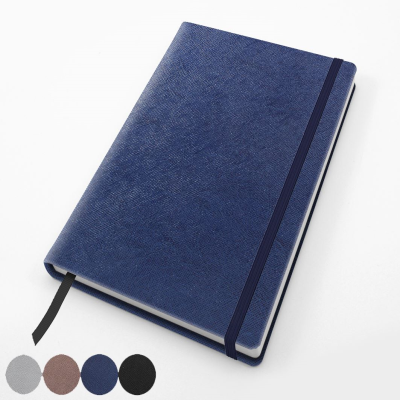Picture of SAFFIANO TEXTURED A5 CASEBOUND NOTE BOOK with Elastic Strap