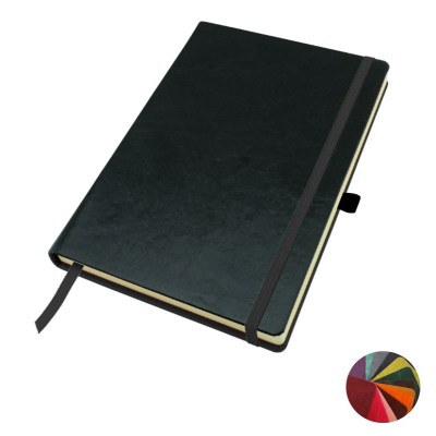 Picture of KENSINGTON DISTRESSED LEATHER A5 CASEBOUND NOTE BOOK with Elastic Strap & Pen-Loop