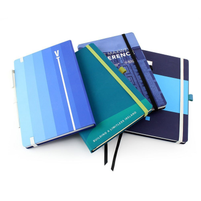 Picture of DESIGNER FULL COLOUR A5 NOTE BOOK with Elastic Strap & Pen-Loop