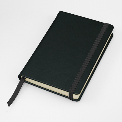 Picture of BUCKINGHAM NAPPA LEATHER POCKET CASEBOUND NOTE BOOK with Elastic Strap