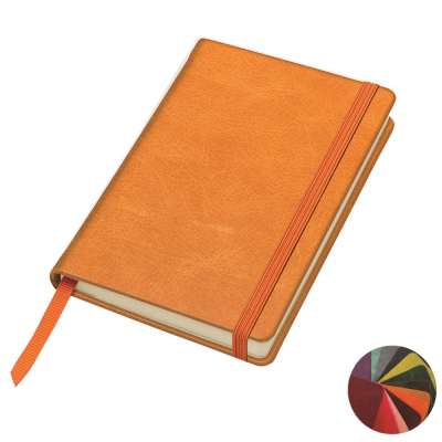 Picture of KENSINGTON DISTRESSED LEATHER POCKET CASEBOUND NOTE BOOK with Elastic Strap