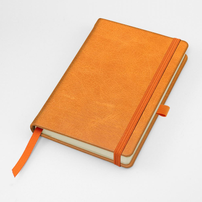Picture of COLOUR KENSINGTON DISTRESSED LEATHER POCKET CASEBOUND NOTE BOOK with Elastic Strap & Pen-Loop