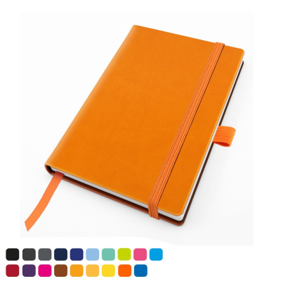 Picture of TORINO VEGAN SOFT TOUCH POCKET CASEBOUND NOTE BOOK with Elastic Strap & Pen-Loop