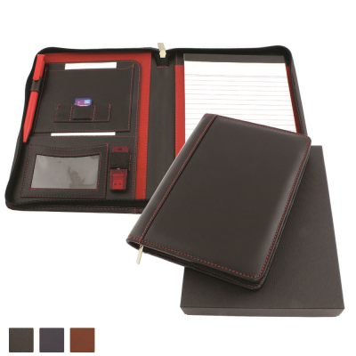 Picture of TRIM SANDRINGHAM NAPPA LEATHER ZIP A5 CONFERENCE FOLDER