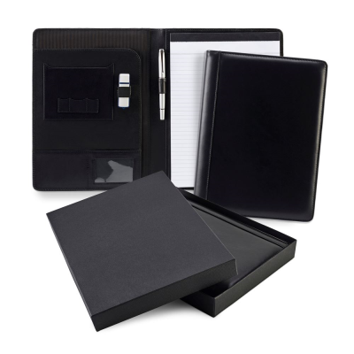 Picture of SANDRINGHAM NAPPA LEATHER CONFERENCE FOLDER in Black.