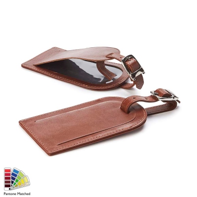 Picture of LUGGAGE TAG in Sandringham Nappa Leather Protection Made to Order in Any Pantone Colour.