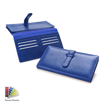 Picture of PANTONE MATCHED SANDRINGHAM LEATHER DELUXE TRAVEL WALLET with Strap