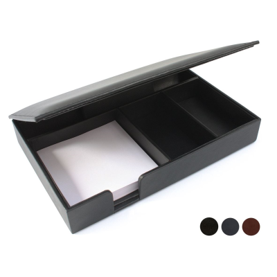Picture of SANDRINGHAM NAPPA LEATHER DESK TIDY ORGANIZER in Black.