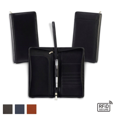 Picture of TRIM SANDRINGHAM NAPPA LEATHER COLOURS, ZIP TRAVEL WALLET with Rfid Protection