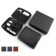 Picture of SANDRINGHAM NAPPA LEATHER ZIP TRAVEL POUCH in Brown & Navy