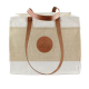Picture of DELUXE JUTE & COTTON TOTE BAG with Chelsea Leather Handles