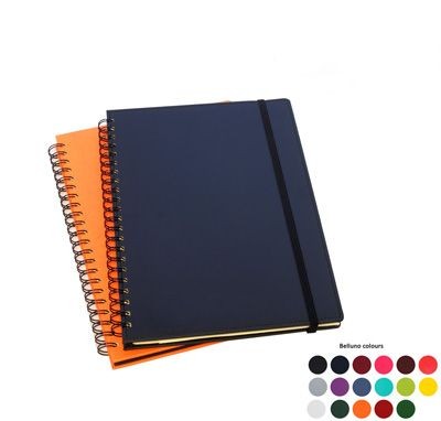 Picture of A4 WIRO NOTE BOOK in Black Belluno PU Leather.