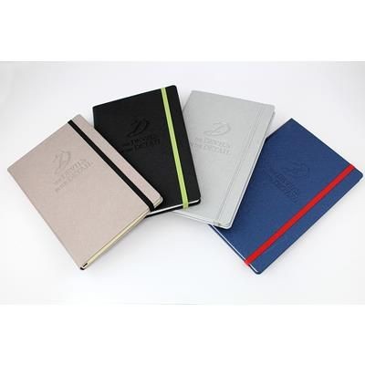 Picture of SAFFIANO TEXTURED A5 CASEBOUND NOTE BOOK with Elastic Strap