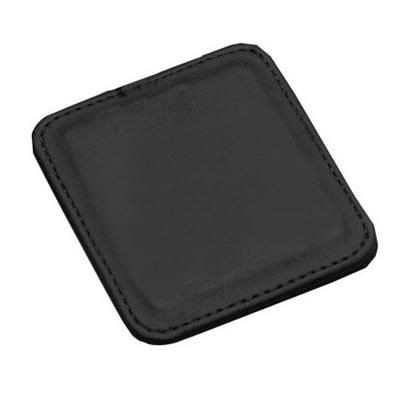 Picture of SANDRINGHAM NAPPA LEATHER SQUARE COASTER SET in Black.