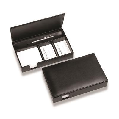 Picture of SANDRINGHAM NAPPA LEATHER DESK TIDY ORGANIZER in Black.