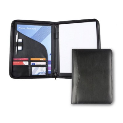 Picture of BALMORAL BONDED LEATHER A4 ZIP AROUND CONFERENCE FOLDER in Black