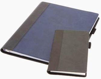 Picture of NEWHIDE BI-COLOUR QUARTO WALLET with Comb Bound Diary Insert / Notebook Insert.