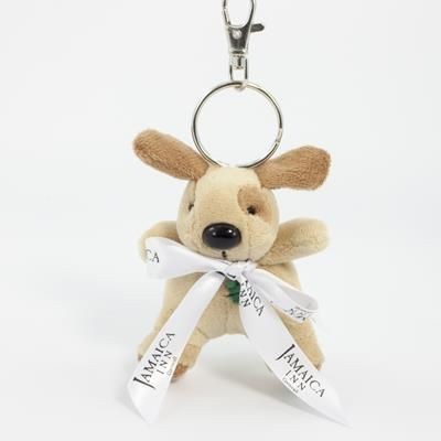 Picture of 10CM SITTING PATCH KEYRING DOG.