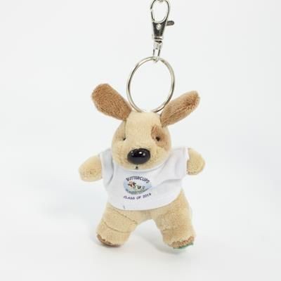 Picture of 10CM SITTING PATCH KEYRING DOG