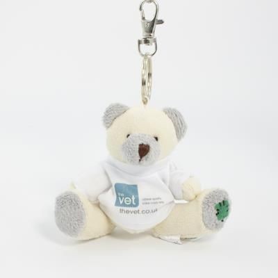 Picture of 11CM SITTING PATCH KEYRING BEAR.