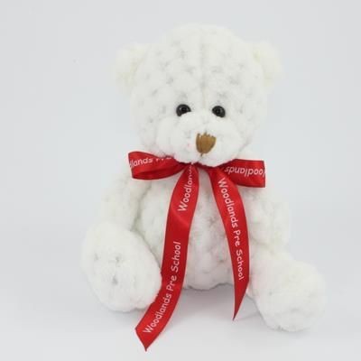 Picture of 15CM BOW SNOWDROP WAFFLE BEAR.