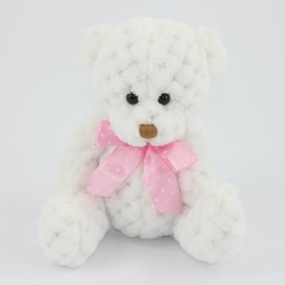 Picture of 15CM PLAIN  SNOWDROP WAFFLE BEAR