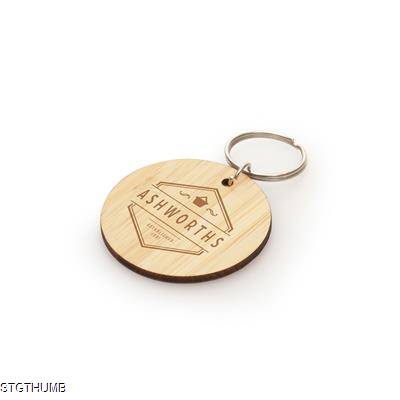 Picture of ROUND BAMBOO KEYRING.