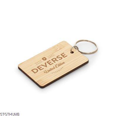 Picture of RECTANGULAR BAMBOO KEYRING.