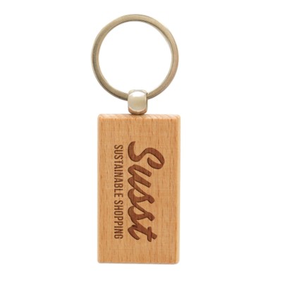 Picture of RECTANGULAR BEECH KEYRING.