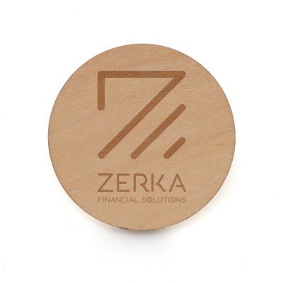 Picture of LARGE ROUND WOODEN BADGE.