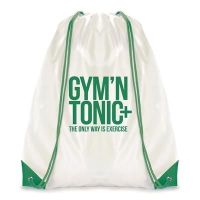 Picture of WHITE COLOUR TRIM PEGASUS DRAWSTRING BAG