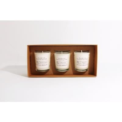 Picture of 3 X 90ML HAND POURED NATURAL SOY AND RAPESEED WAX CANDLE.