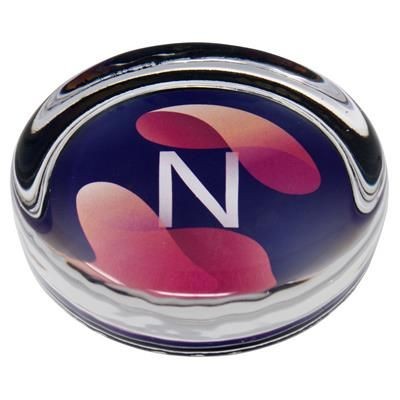 Picture of ROUND GLASS PAPERWEIGHT with Full Colour Branded Insert.