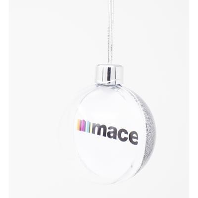 Picture of SPARKLING GLITTER EFFECT LARGE SHATTER RESISTANT PLASTIC BAUBLE DECORATION