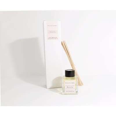 Picture of 50ML NATURAL ECO FRIENDLY REED FRAGRANCE DIFFUSER in a Square Glass Bottle.